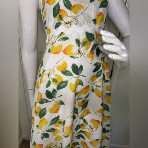 LunaJany Women's Classy Sleeveless Lemon Print Maxi Dress Size M. #77 - Picture 6 of 15